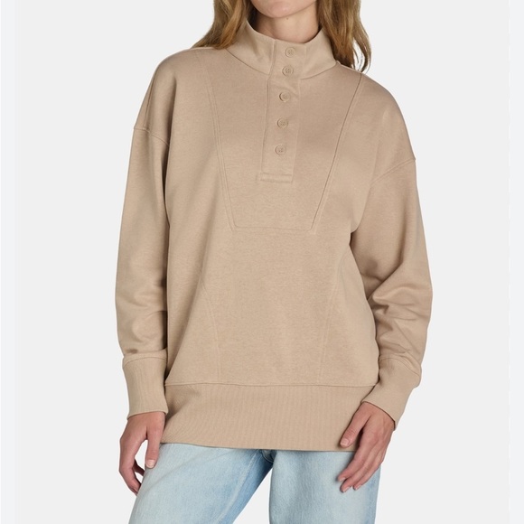 Womens Time and Tru Mock Neck Button Sweatshirt size XL - Picture 2 of 9